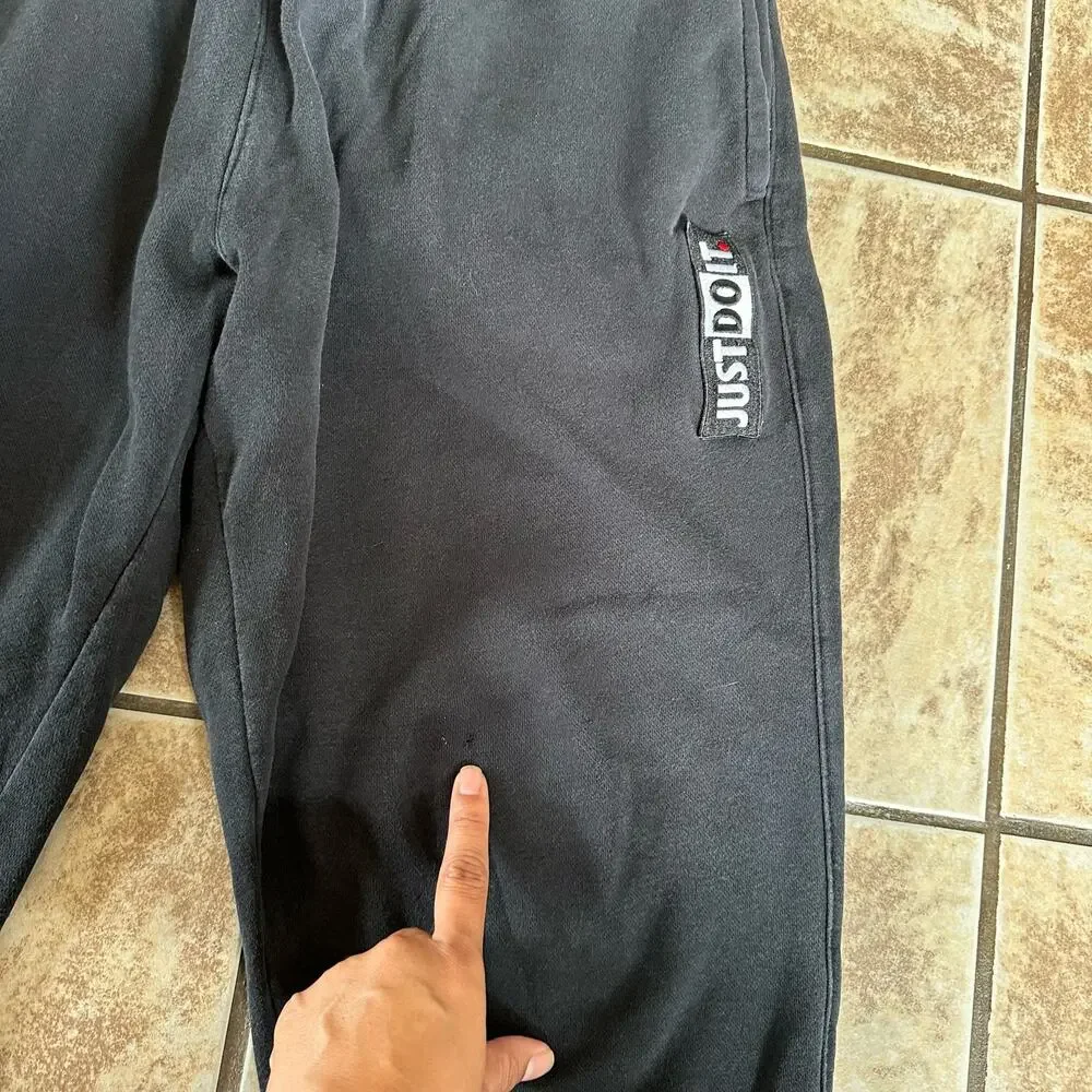 Nike Black Sweatpants Size Large Just Do‎ It Basic Logo Elastic Waist Pull On